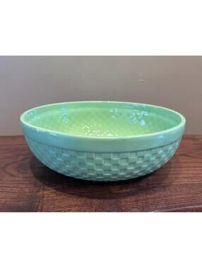 Lime Green Basketweave Serving Bowl